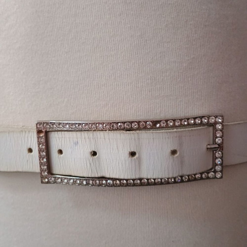 Sarah women's belt white with metallic details used