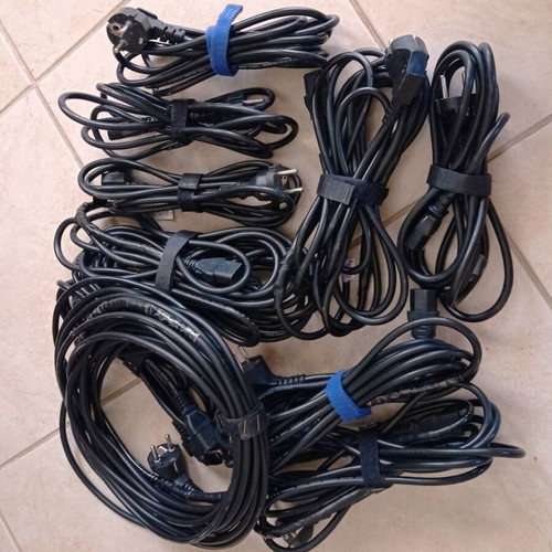 Set of 10 power cords 220V for PC, printers, projectors