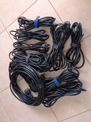 Set of 10 power cords 220V for PC, printers, projectors