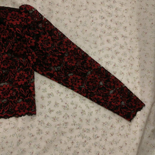 Lace bolero like new, red and black