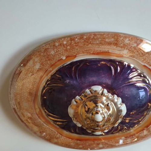 Porcelain bonbonnière with lid Gerold & Co. Tettau Bavaria used, vintage