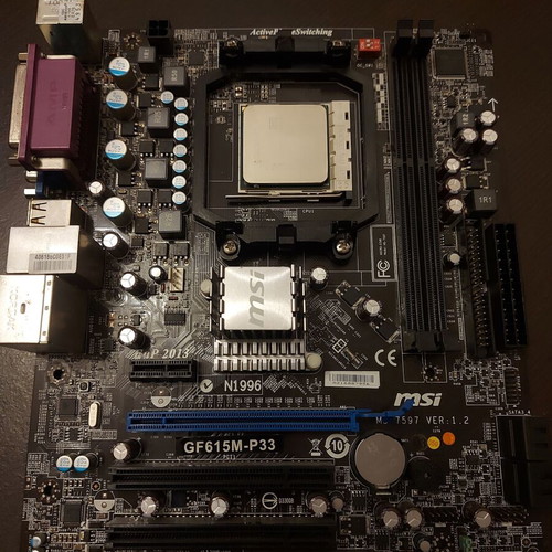 MSI GF615M-P33 MS-7597 Ver.1.2 motherboard like new with AMD Athlon II X2 250 CPU