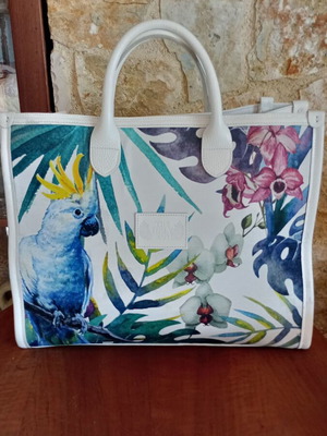 The Holy Bag leather women's handbag with fabric