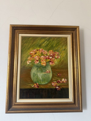 Vintage painting with flowers