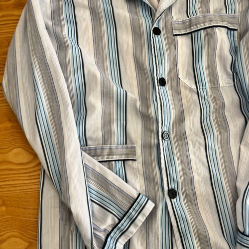 Striped Pyjama Shirt size 54 vintage like new, white and blue