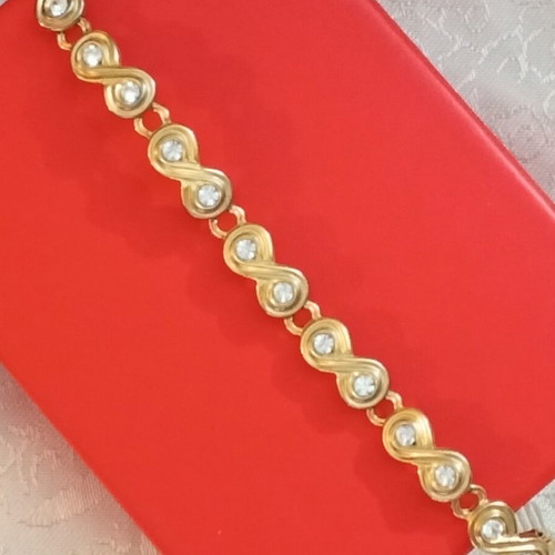 Swarovski infinity crystal bracelet faux vintage used, wrist size 18cm