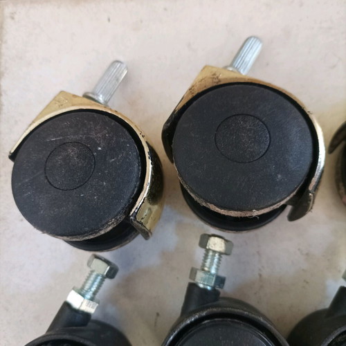 Chair caster wheels used, set with two different designs