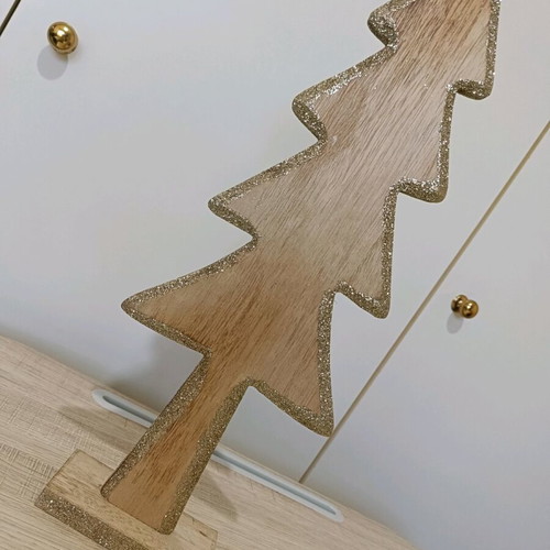 Wooden Christmas decorative tree like new, height 41 cm