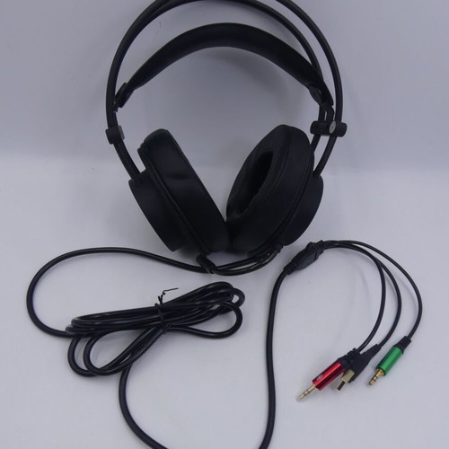 Spartan Gear Myrmidon 2 wired gaming headset used, 3.5mm/USB with LED black