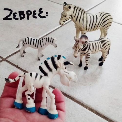 Plastic animal figures pack of 17, horses, zebras and dogs