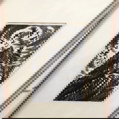 Πίνακας ζωγραφικής Πάνος Βαλασάκης λιθογραφία υπογεγραμμένη, ασπρόμαυρη, 29x35εκ.