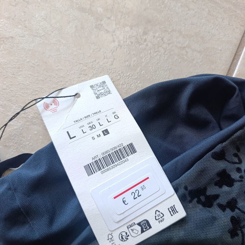 Zara black grey sheer pants with inner shorts, size L