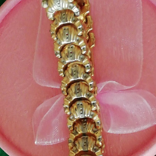 Gold-plated stainless steel bracelet with small zircons new