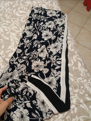 ASOS wide-leg pants like new, black and white, elastic waist up to 120 cm