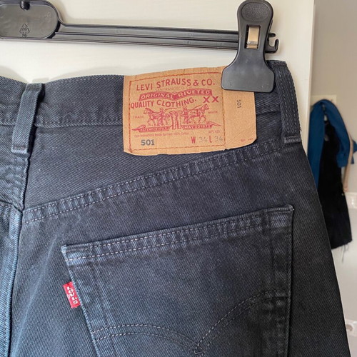 Levi's 501 Vintage Black Denim W34 L34 Made in USA 1997 like new