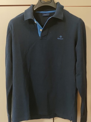 Gant long-sleeve polo shirt medium blue like new