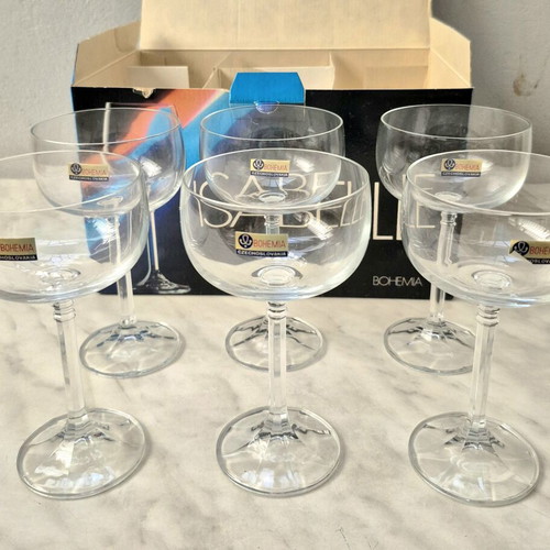 Bohemia Isabelle Vintage Champagne Glasses Set of 6 New