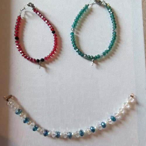 Bracelets with stones like new, set of 3 colorful handmade