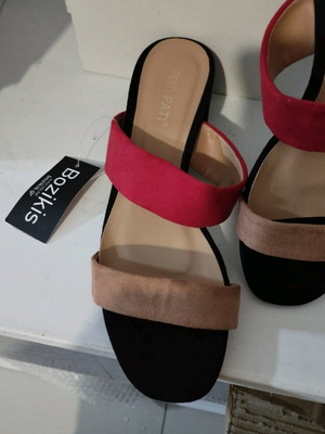 Summer shoes new, size 38, multicolor suede with anti-slip sole
