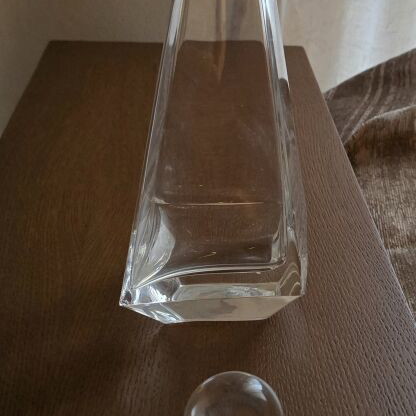 Crystal carafe like new, height 33cm, base 10×10cm