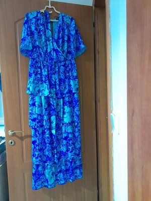 Silky Collection printed dress with ruffles like new, size XL