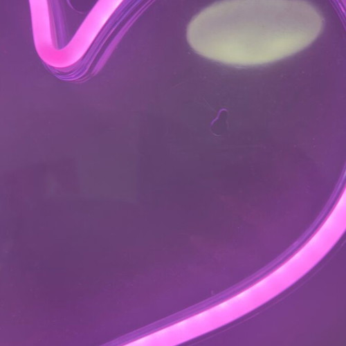 Heart-shaped lamp used, pink with USB connection