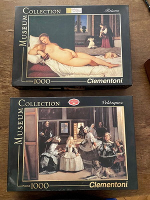 Puzzle set of 2 with 1000 pieces each, like new