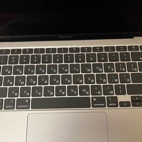 Transparent keyboard stickers with white Cyrillic letters new