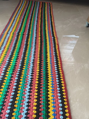 Handmade cotton knitted runner rug new