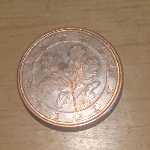 5 cents 2002 used, Variety F, Germany