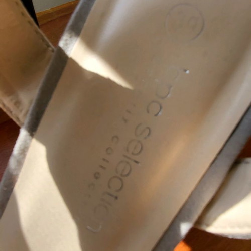 Bon Prix sandals used, size 39, gray with gold accents