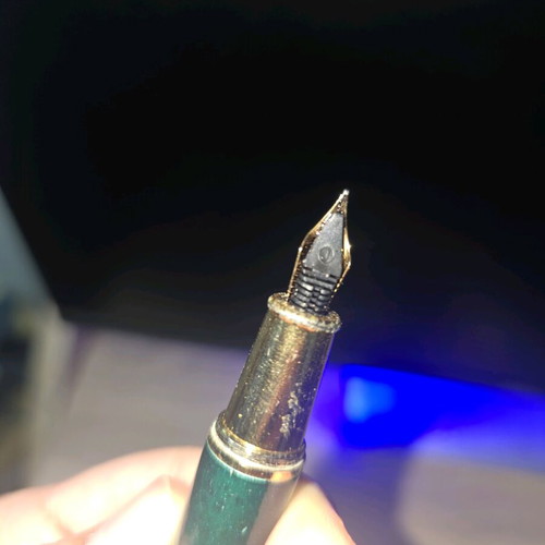 Green pen used with marks