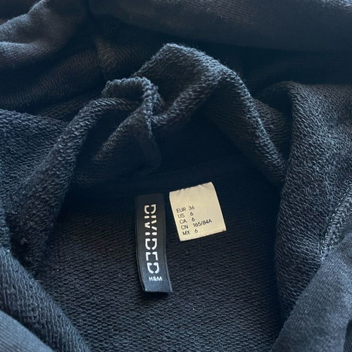 Women's long sporty dress with hood size S like new, black H&M