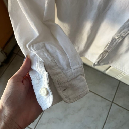 Pull & Bear White Long-Sleeve Overshirt Medium like new