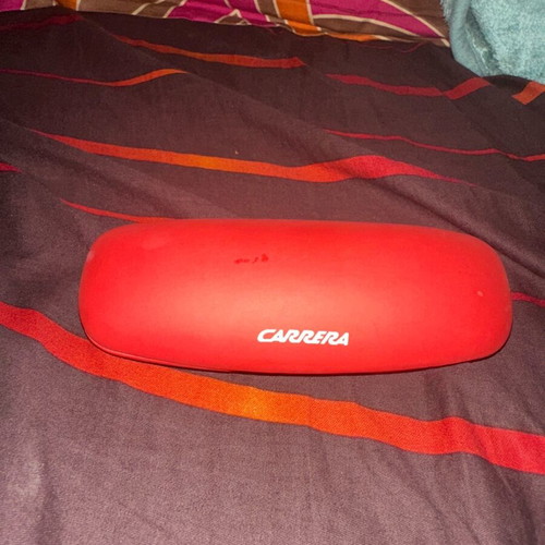 Carrera Junior glasses case used, red