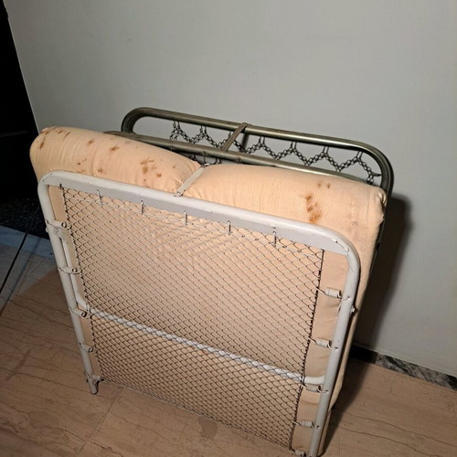 Folding metal beds used, set of two, 200x85 cm