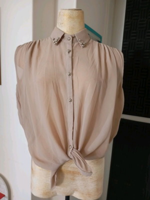 Lamer &Co sleeveless blouse silk viscose beige size M/L like new