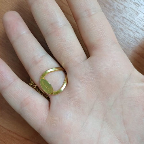 Handmade ring used, two-tone Marguerite