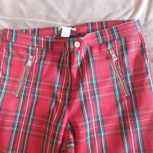 H&M women's elastic plaid pants like new, size 42