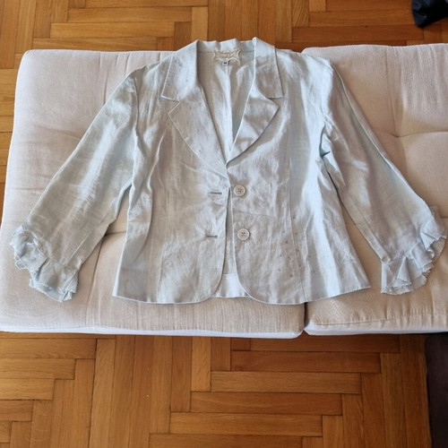 Celestino linen jacket like new, size 44, soft blue