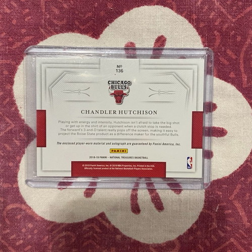 2018-19 Panini National Treasures Chandler Hutchison RPA new