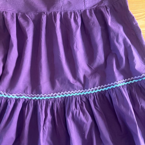 Vintage purple ethnic skirt with embroidered flowers size L like new