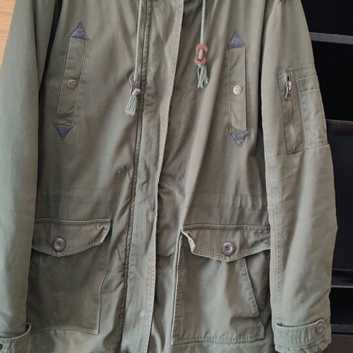 Khaki men's parka jacket like new, size XXL
