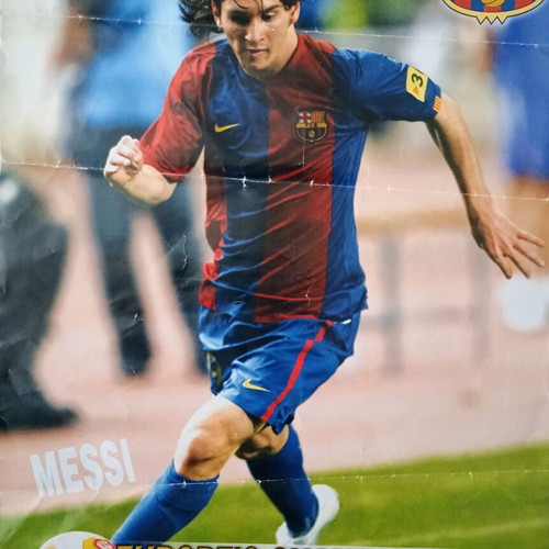 Lionel Messi Barcelona Europe's Champions poster used