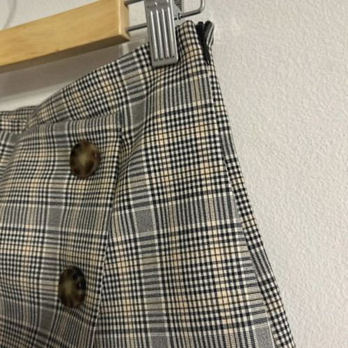 Zara plaid skirt-shorts new, gray, size S