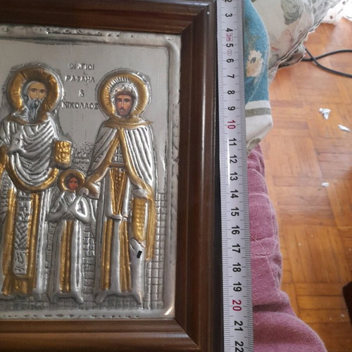 FINAL PRICE ONLY 15 EUROS Gold-plated and silver-plated image with glass