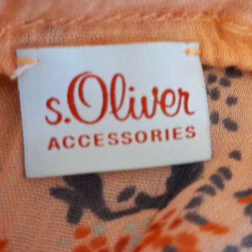 S.Oliver scarf like new, cotton, red multicolor