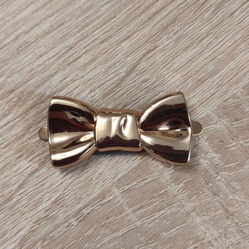 Decorative metal bow label new, gold and black nickel