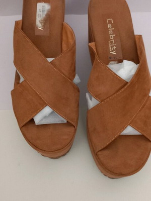 Celebrity platform shoes used, size 41, beige
