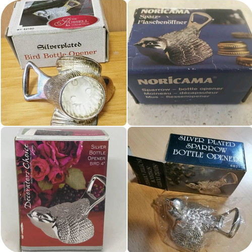 Silver-plated beer openers new, Germany 60s-70s